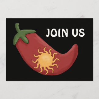 Rote Chili-Pfeffer GRILLEN - Western-Party Einladung