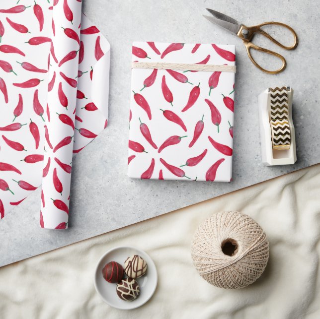 Rote Chili-Pfeffer-Verpackungspapier Geschenkpapier (Kunsthandwerk)
