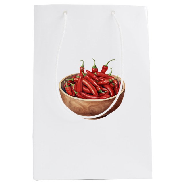 Rote Chili-Schoten Mittlere Geschenktüte (Vorderseite)