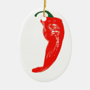 rote Chilipfeffer Weihnachtsverzierung Keramikornament