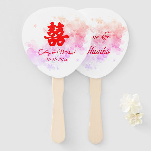 Rote Chinesische Hochzeit Aquarellkirsche Blüte Fächer