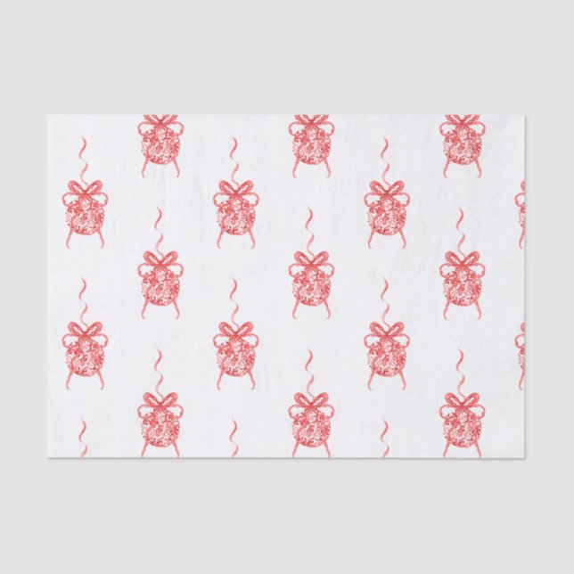 Rote Chinoiserie Ornamente Seidenpapier (Vorderseite)