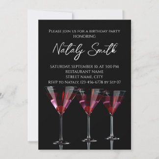 Rote Cocktails in Martini Glas mit Kirsche Einladung
