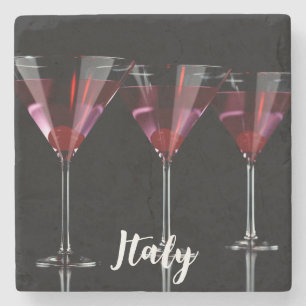 Rote Cocktails in Martini Glas mit Kirsche Steinuntersetzer
