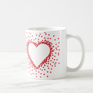 Rote Confetti-Herz-Tasse Tasse