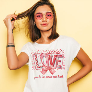Rote Coquette-Schleife und Liebesbriefe Valentinst Tri-Blend Shirt