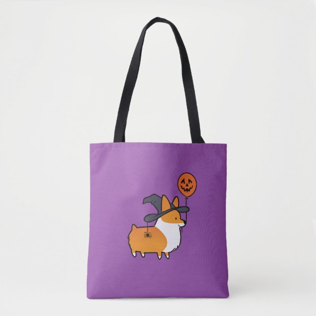 Rote Corgi-Halloween-Tasche (Vorderseite)