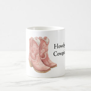 Rote Cowgirl-Cowboystiefel Kaffeetasse
