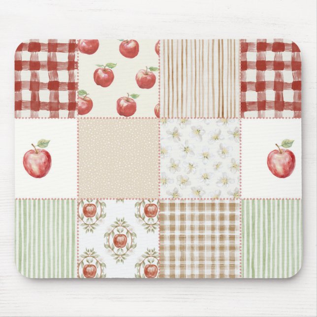 Rote Creme Grüne Äpfel Mousepad (Vorne)