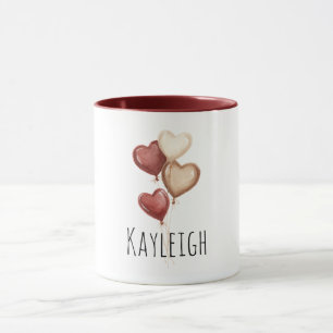 Rote Creme-Herzballons Tasse