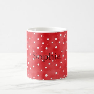 Rote Creme-Punkte Kaffeetasse