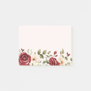 Rote Creme-Rose Blush Pink Blumenzehen Post-it Klebezettel
