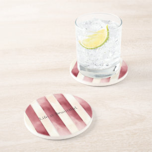 Rote Creme Streifen Getränkeuntersetzer
