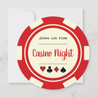 Rote Creme Weiße Poker Chip Casino Nacht