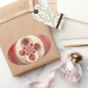 Rote Cricket Bälle Abstrakte Art Print Design Ovaler Aufkleber