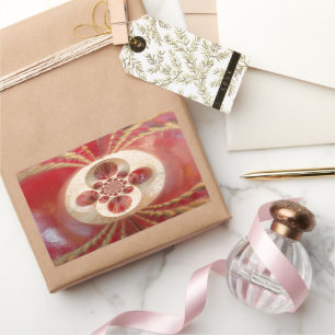 Rote Cricket Bälle Abstrakte Art Print Design Rechteckiger Aufkleber