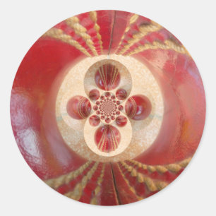 Rote Cricket Bälle Abstrakte Art Print Design Runder Aufkleber