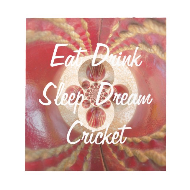 Rote Cricket-Bälle-Design Notizblock (Vorderseite)