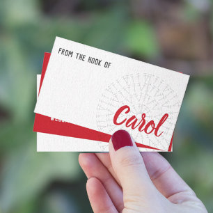 Rote Crochet Chart Visitenkarte