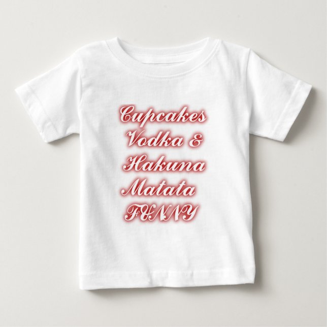 Rote Cupcakes Vodka Hakuna Matata FUNNY. Baby T-shirt (Vorderseite)