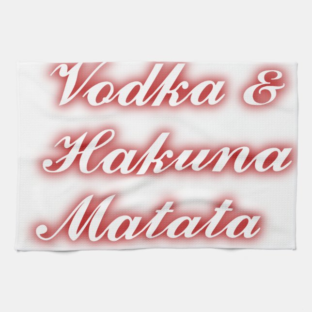 Rote Cupcakes Vodka Hakuna Matata FUNNY. Geschirrtuch (Horizontal)