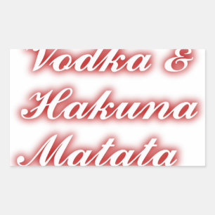 Rote Cupcakes Vodka Hakuna Matata FUNNY. Rechteckiger Aufkleber