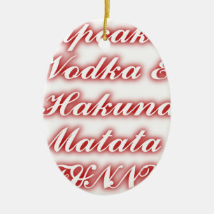 Rote Cupcakes Wodka  Hakuna Matata LUSTIG. Keramikornament