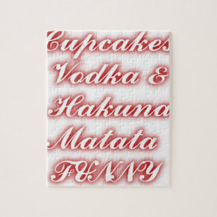 Rote Cupcakes Wodka Hakuna Matata LUSTIG. Puzzle