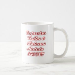 Rote Cupcakes Wodka Hakuna Matata LUSTIG. Tasse