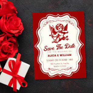 Rote Cupid Engel Hochzeit Save The Date