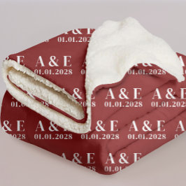 Rote Custom Mr & Mrs Decke Geschenk für Braut und  Sherpadecke