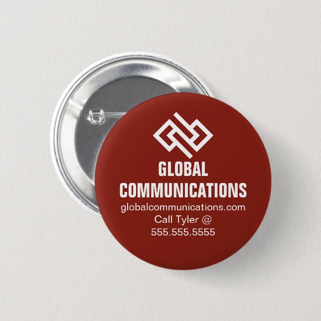 Rote Cyber-Technologie-Computerfirma Custom Button (Vorne & Hinten)