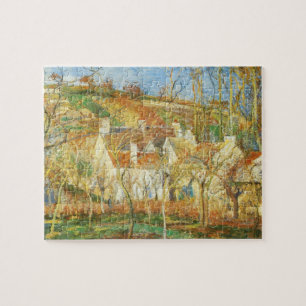 Rote Dächer, Dorfecke, Winter durch Pissarro Puzzle