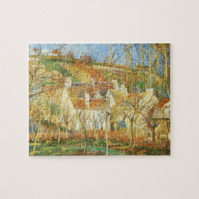 Rote Dächer, Dorfecke, Winter durch Pissarro Puzzle (Horizontal)