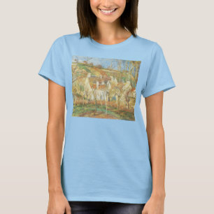 Rote Dächer, Dorfecke, Winter durch Pissarro T-Shirt