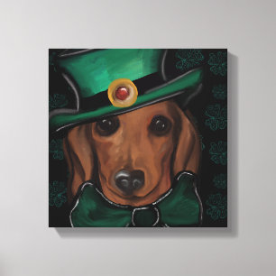 Rote Dachshund Leinwanddruck