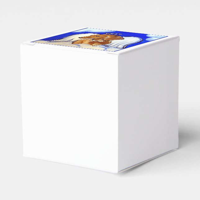 Rote Dackel Angel Geschenkschachtel (Vorderseite)