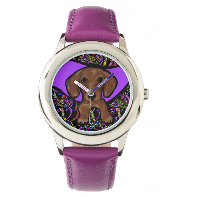 ROTE DACKEL ARMBANDUHR (Vorderseite)