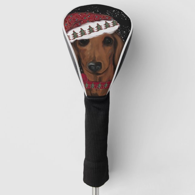 Rote Dackel Golf Headcover (Vorderseite)