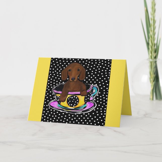 Rote Dackel Karte (Vorderseite)