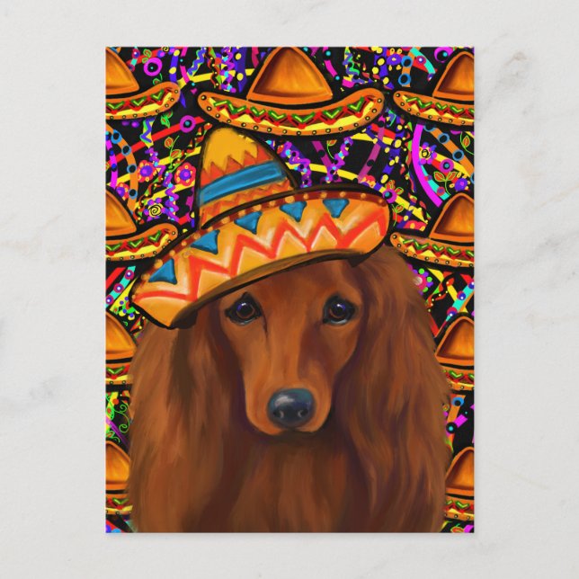 ROTE DACKEL POSTKARTE (Vorderseite)