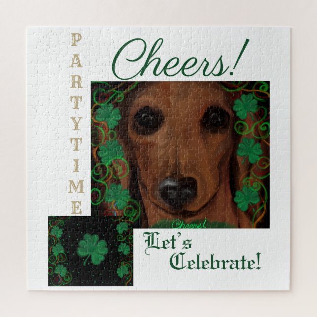 Rote Dackel Puzzle (Vertikal)