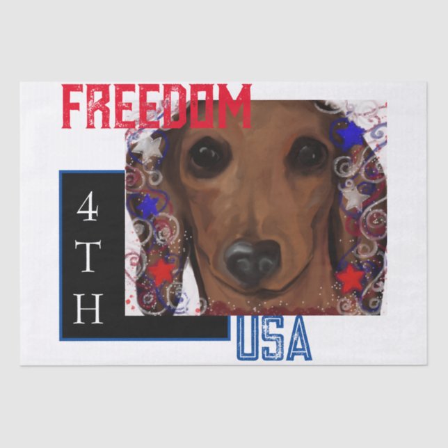 Rote Dackel Seidenpapier (Vorderseite)