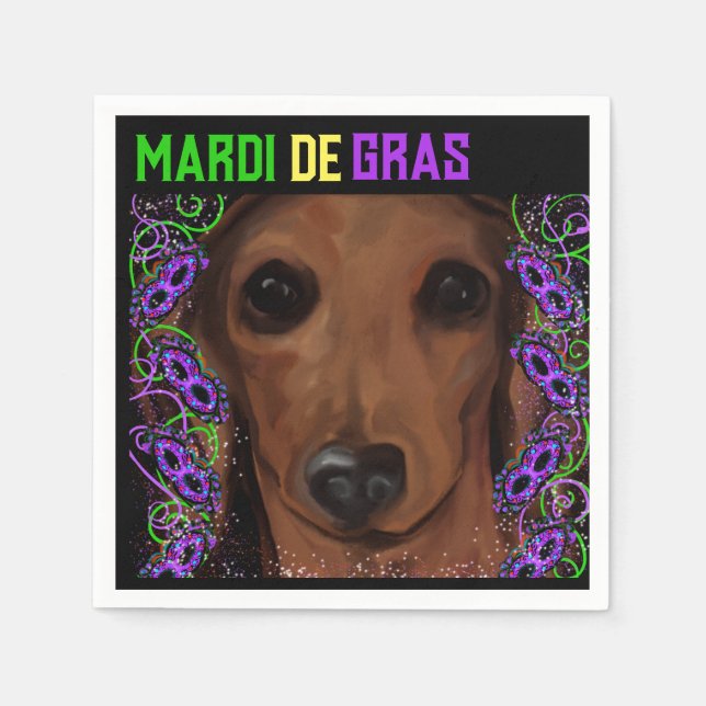 Rote Dackel Serviette (Vorderseite)