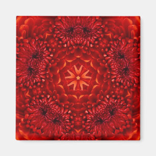 ROTE DAHLIA-BLUMEN Abstrakte Floral Magnet