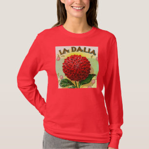 Rote Dahlie Vintag T-Shirt