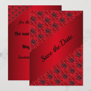 Rote Dahlien im gotischen Stil Save the Date
