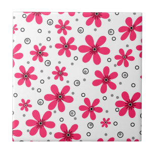 Rote Daisy-Blume im Retro-Hintergrund Sommer Fliese
