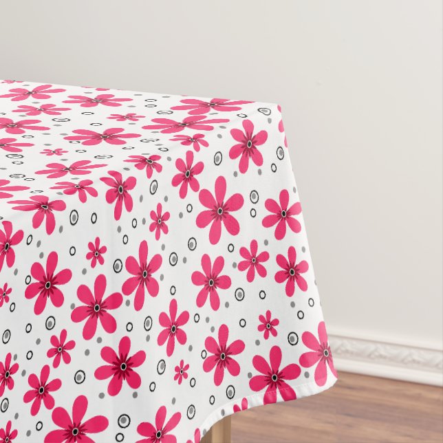 Rote Daisy-Blume im Retro-Hintergrund Sommer Tischdecke (Beispiel)