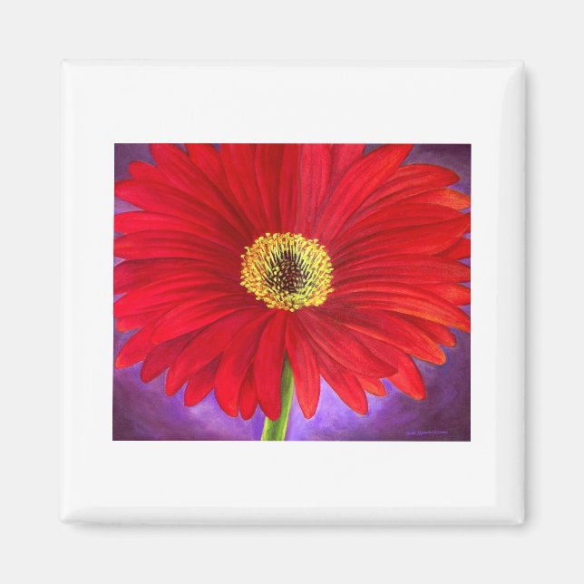 Rote Daisy Gerber Blume Malerei Art - Multi Magnet (Vorne)